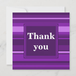 Carte De Remerciements Bandes violettes monogrammes