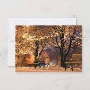 Carte De Remerciements Banquettes de parc de Noël