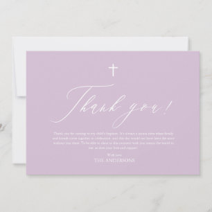 Carte de remerciements Baptême de fille de Croix B