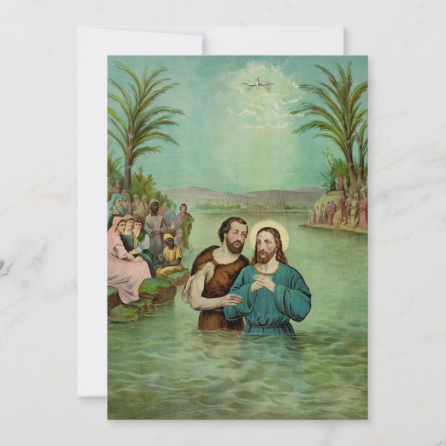Carte De Remerciements Baptême de Jésus-Christ (Devant)