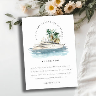 Carte De Remerciements Baptême de mariage sur un navire de croisière crép