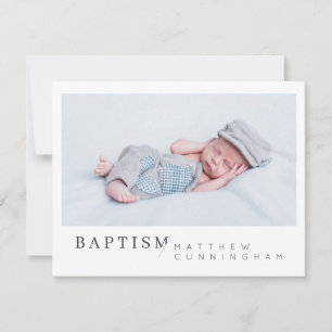 Carte De Remerciements Baptême Pour Lui Photo Personnalisée Minimaliste M