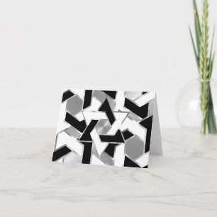 Carte De Remerciements Bar Mitzvah Silver Black White Star de David