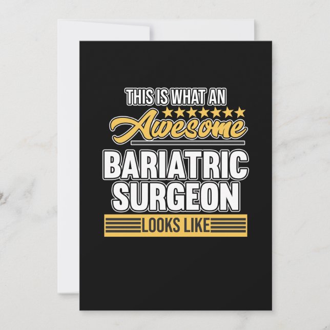 Carte De Remerciements Bariatric Surgeon Surgery Medical Doctor Neurology (Devant)