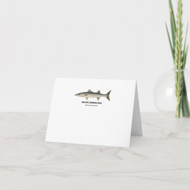 Carte De Remerciements Barracuda du Pacifique (Sphyraena argentea) (Devant)