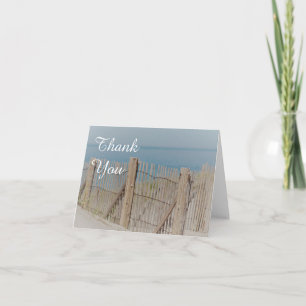 Carte De Remerciements Barrière de plage dans les dunes de sable