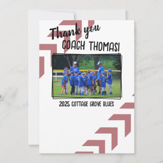 Carte De Remerciements Baseball Coach Custom Team Picture