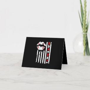 Carte De Remerciements Baseball Lips Sports Player Distressed Womens Mens