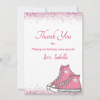 Carte De Remerciements Basket Anniversaire, Parties scintillant douce 16