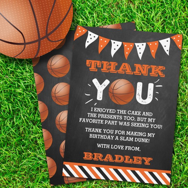 Carte De Remerciements Basket-ball, quel que soit l'âge anniversaire (Créateur téléchargé)