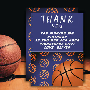 Carte De Remerciements Basketball Ball Sports Anniversaire