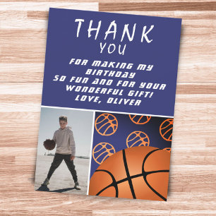 Carte De Remerciements Basketball Ball Sports Anniversaire Photo