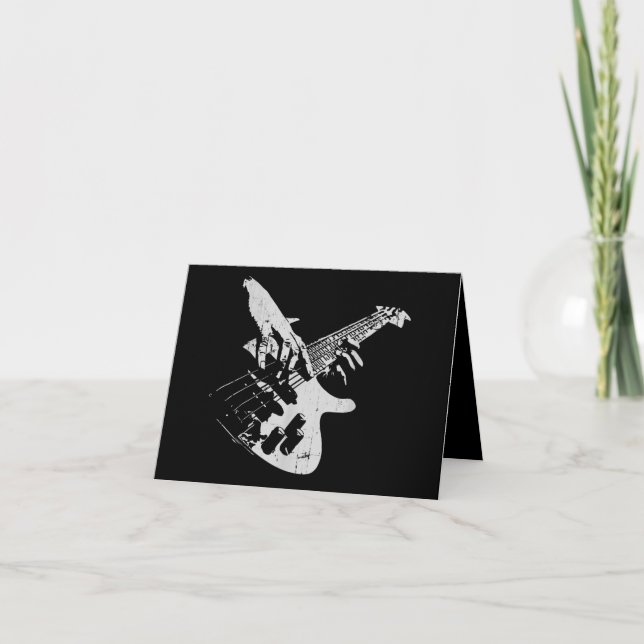 Carte De Remerciements Bass Guitar Player (Devant)