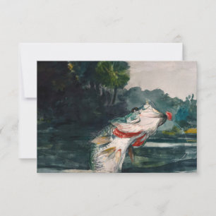 Carte De Remerciements Basse noire grandeur nature par Winslow Homer