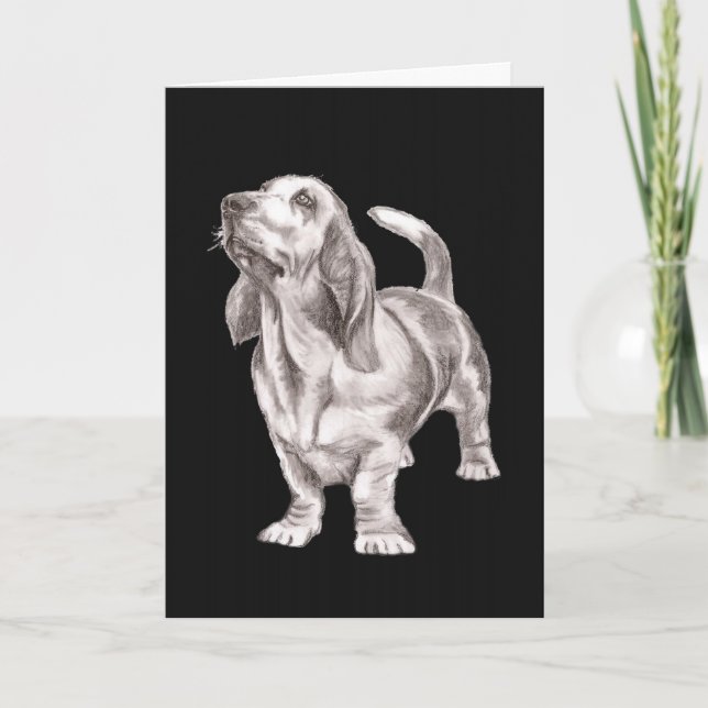 Carte de remerciements Basset Hound (Devant)