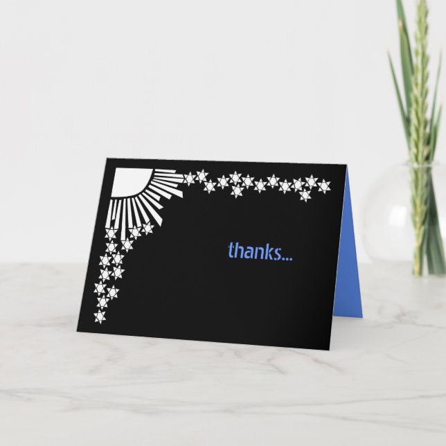 Carte de remerciements Bat mitzvah de barre de cré (Devant)