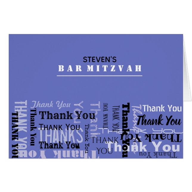 Carte de remerciements Bat mitzvah de la barre de  (Devant Horizontal)