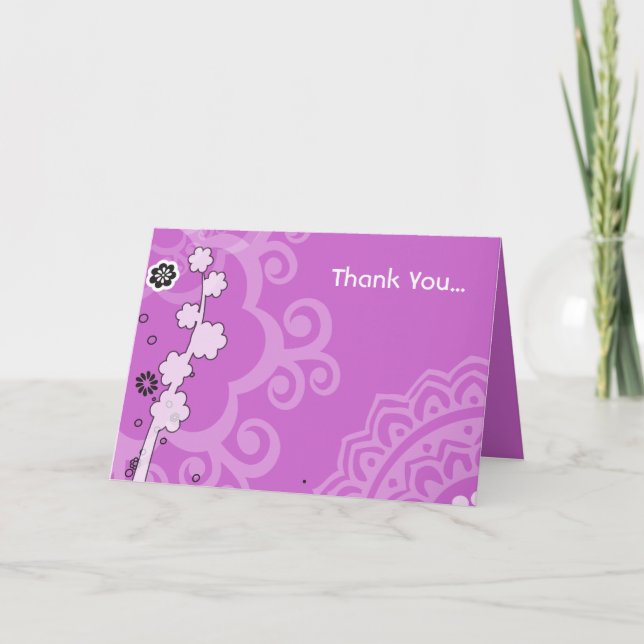 CARTE DE REMERCIEMENTS Bat mitzvah FLORAL BOUILLON (Devant)