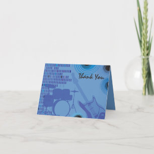 Carte De Remerciements Bat mitzvah Rock n Roll Bar