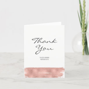 Carte de remerciements Bat mitzvah rose Gold Brush