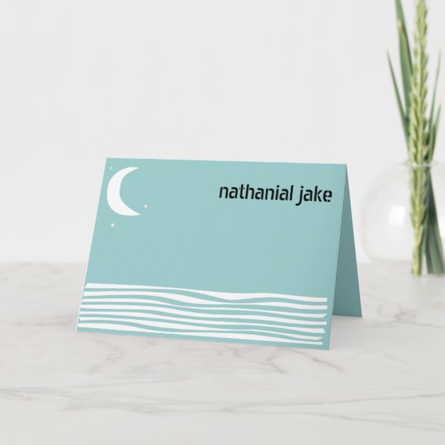 Carte de remerciements Bat mitzvah Sun Moon Water  (Devant)