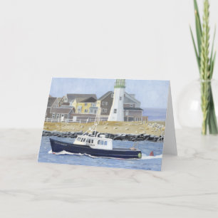 Carte De Remerciements Bateau homardier, port de Scituate