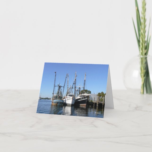Carte De Remerciements Bateaux de crevette--merci (Devant)