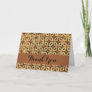 Carte De Remerciements Batik Kawung vintage indonésien à motif rustique