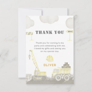 Carte De Remerciements Bâtiment Fun Construction Enfants Garçon fête d'an