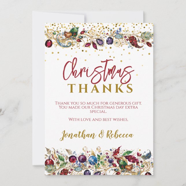 Carte De Remerciements Bauble de Noël (Devant)