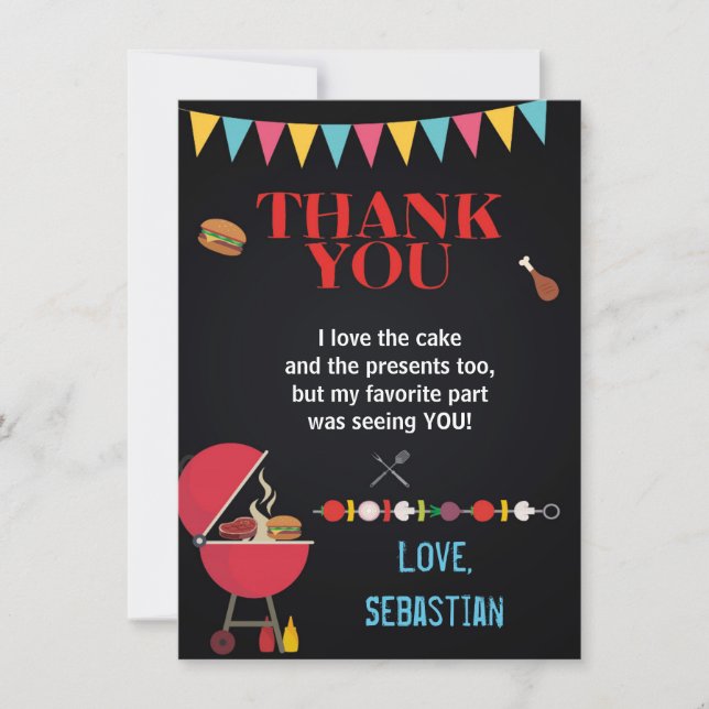 CARTE DE REMERCIEMENTS BBQ (Devant)