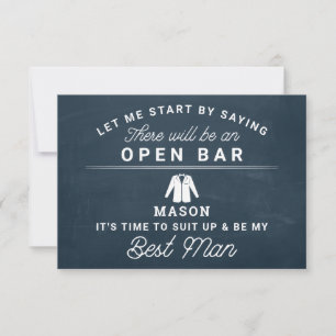 Carte De Remerciements Be My Best Man Card - Rustique