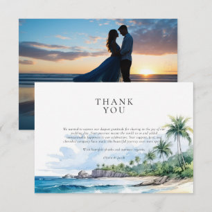 Carte De Remerciements Beach Tropical Summer Mariage