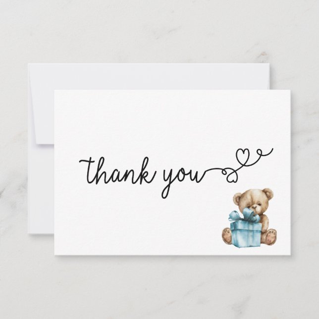 Carte de remerciements - Bearly Wait Baby Boy (Devant)