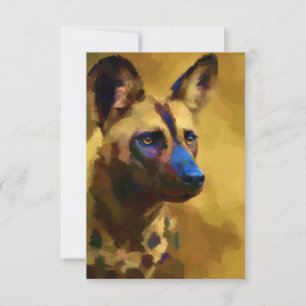 Carte De Remerciements Beau chien sauvage africain