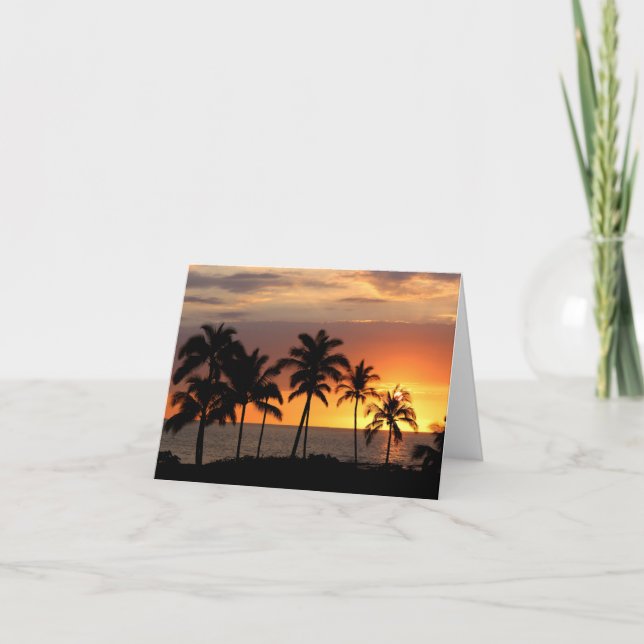 Carte De Remerciements Beau coucher de soleil à la plage (Devant)