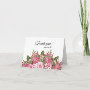 Carte De Remerciements Beau Design Floral Rose do-it-yourself Mots