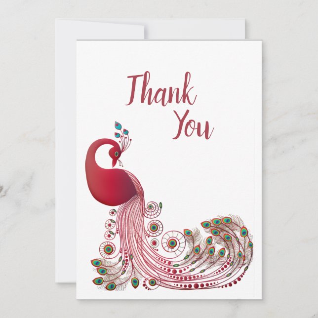 Carte De Remerciements Beau Peacock (Devant)
