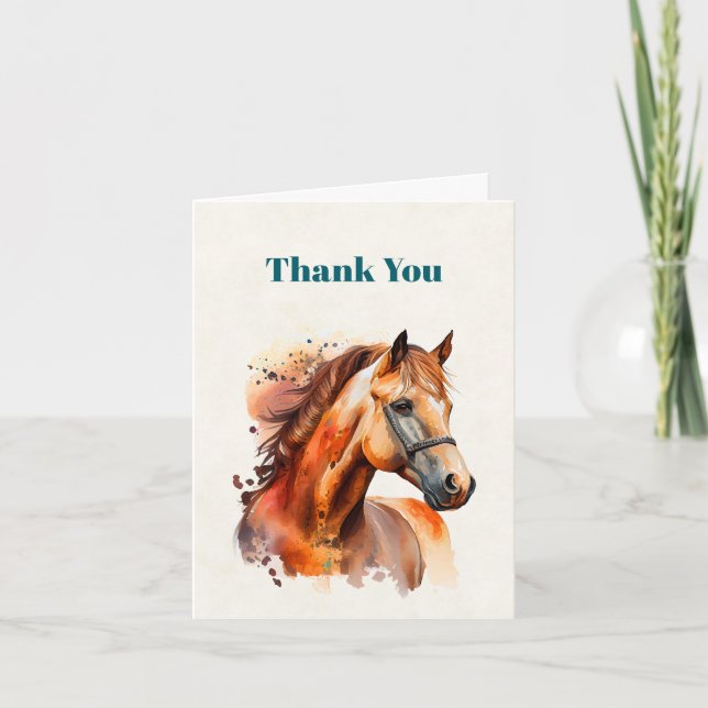 Carte De Remerciements Beau Sorrel Horse Portrait (Devant)
