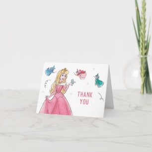 Carte De Remerciements Beauté dormante   Aquarelle Anniversaire