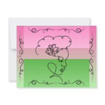 Beauté : Roselle Line Art Blank Card