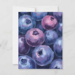 Carte De Remerciements Beaux Bleuets Peinture de Fruits