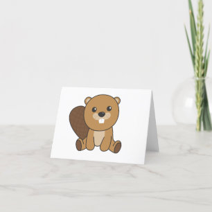 Carte De Remerciements Beaver Rongeurs Mignons Pour Enfants Drôle de Reme