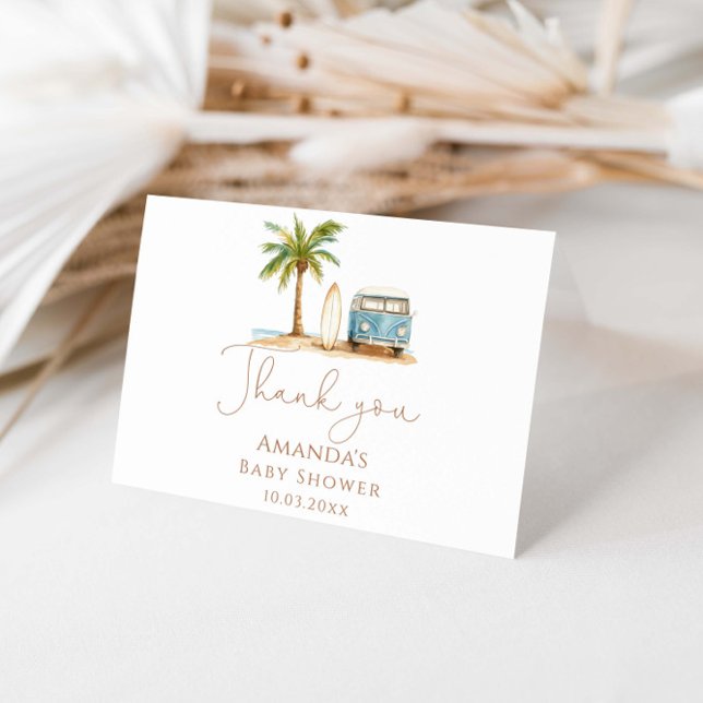 Carte De Remerciements Bébé à bord Baby shower d'été (Créateur téléchargé)