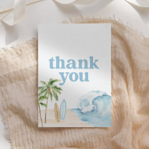 Carte De Remerciements Bébé à bord Surf Beach Baby shower