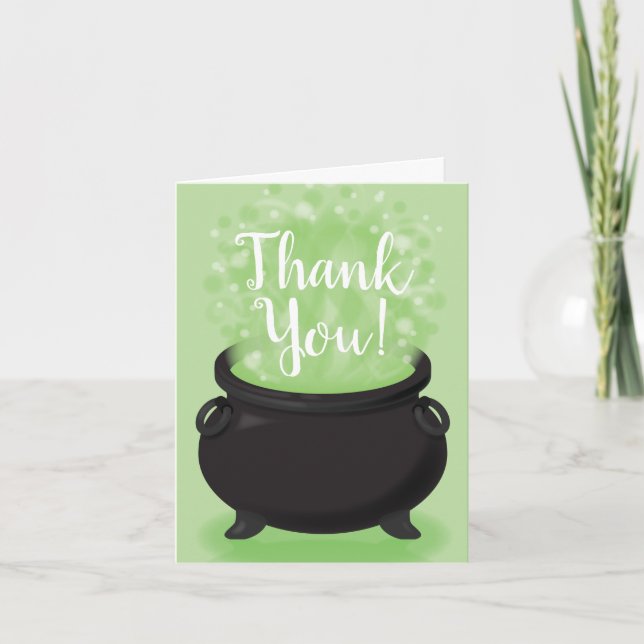 Carte De Remerciements Bébé brasse Sorcière douche Halloween Cauldron (Devant)