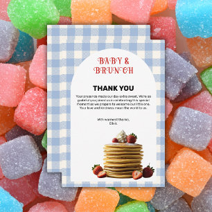 Carte De Remerciements Bébé & Brunch Baby shower de crêpes aux fraises bl