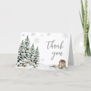 Carte De Remerciements Bébé d'hiver Il fait froid dehors Baby shower
