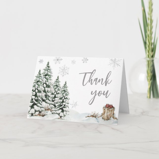 Carte De Remerciements Bébé d'hiver Il fait froid dehors Baby shower (Devant)