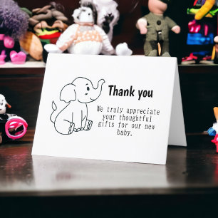 Carte De Remerciements Bébé éléphant 
